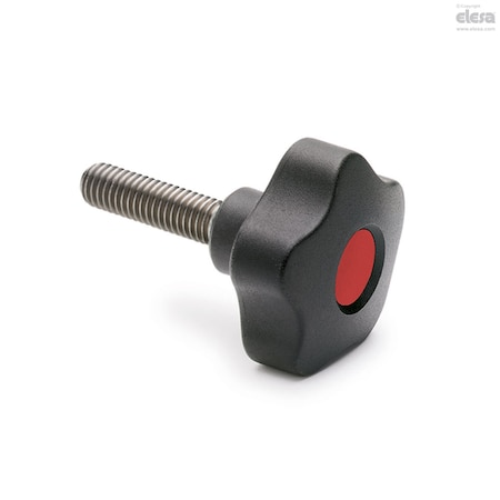 Elesa Stainless steel boss, threaded hole, with cap, VCT.32-SST-M6-C6 VCT-SST